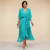 Monica - Vestido em Chiffon com Decote em V