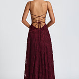 Inês - Vestido longo de Mulher com corpete de renda