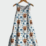 Fernanda - Vestido com Estampa de Vacas