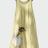 Jacinta - Vestido com Estampa de Pata de Pato