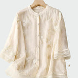 Celeste - Camisa bordada
