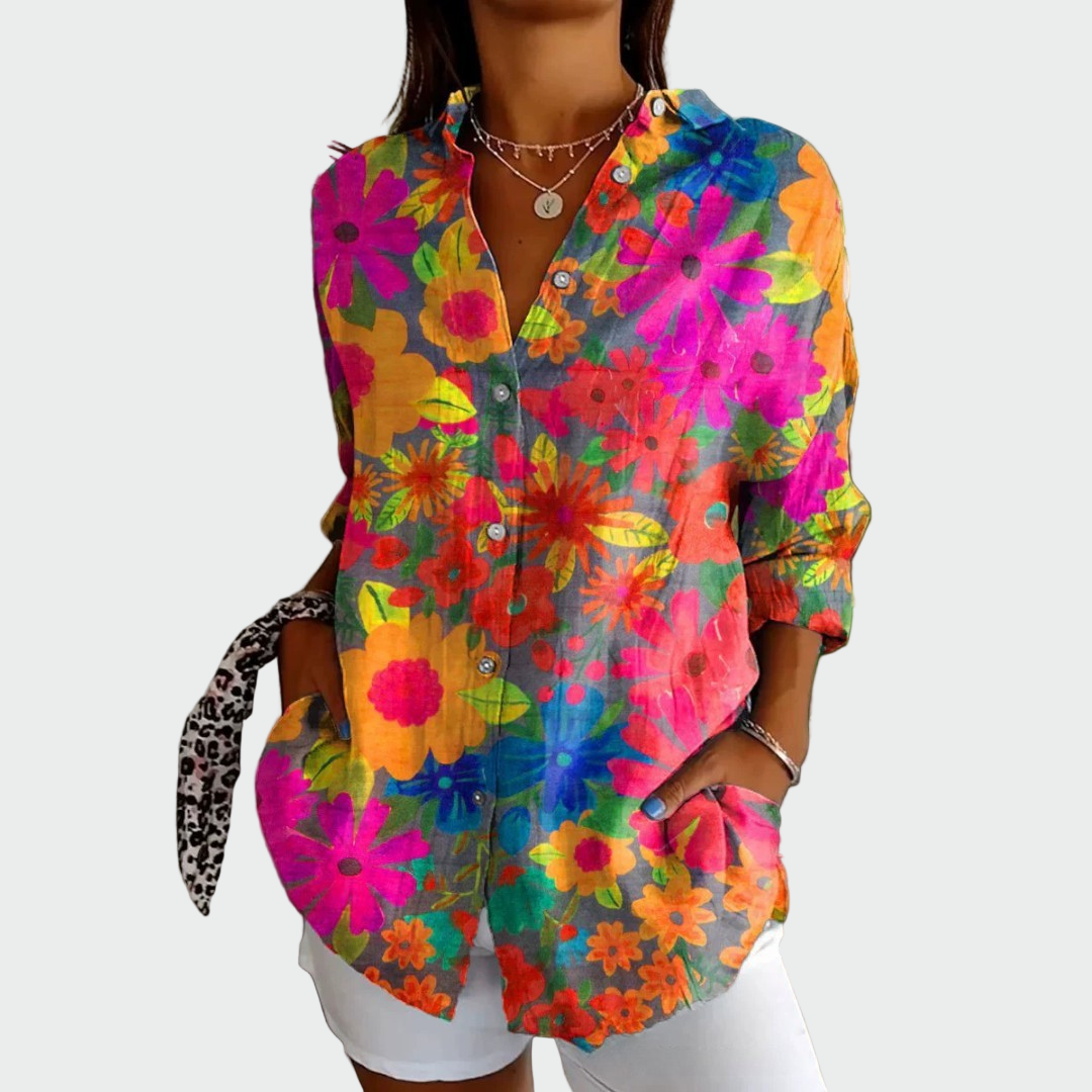 Vanessa - Camisa estilosa com estampa floral
