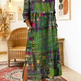 Manuela - Vestido Denim com Patchwork Étnico