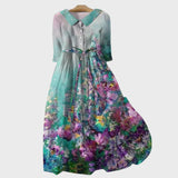 Leila - Vestido Floral com Design Degradê