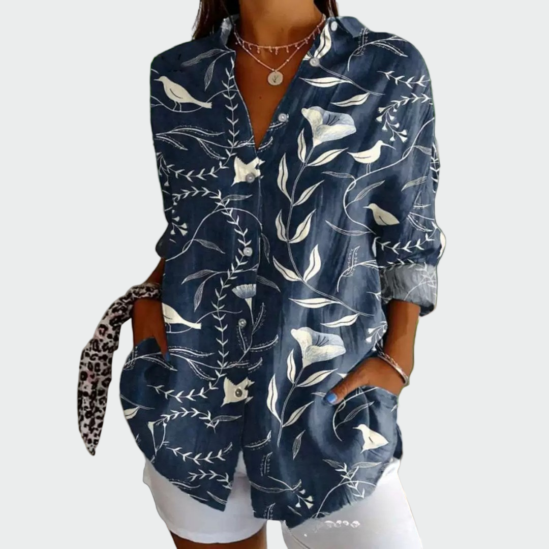 Vanessa - Camisa estilosa com estampa floral