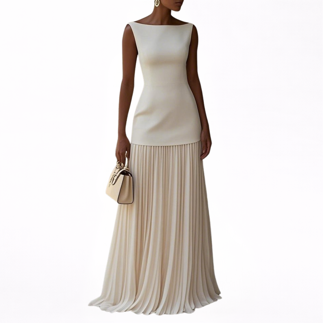 Celeste - Vestido Comprido Plissado