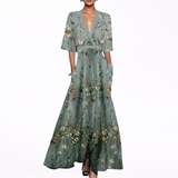 Valentina - Vestido Comprido Elegante com Decote