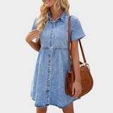 Sílvia - Vestido de Jeans Diário