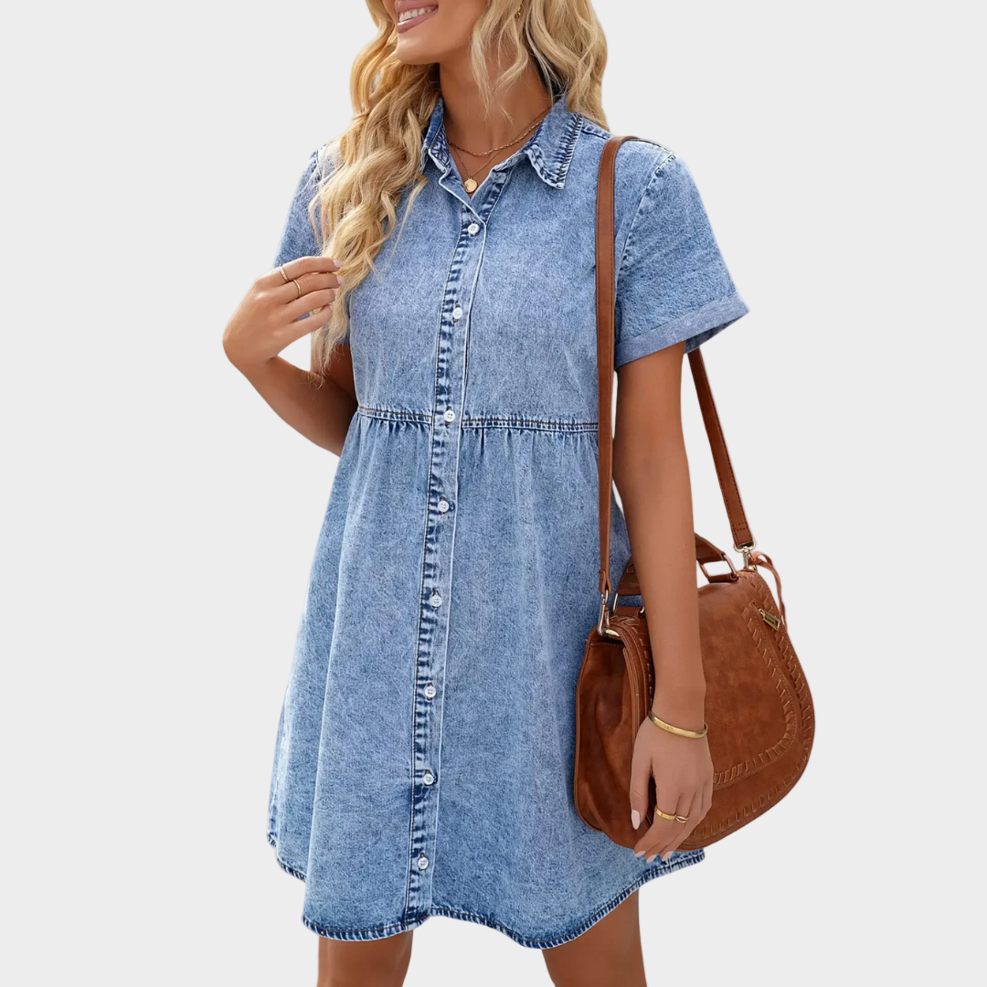 Sílvia - Vestido de Jeans Diário