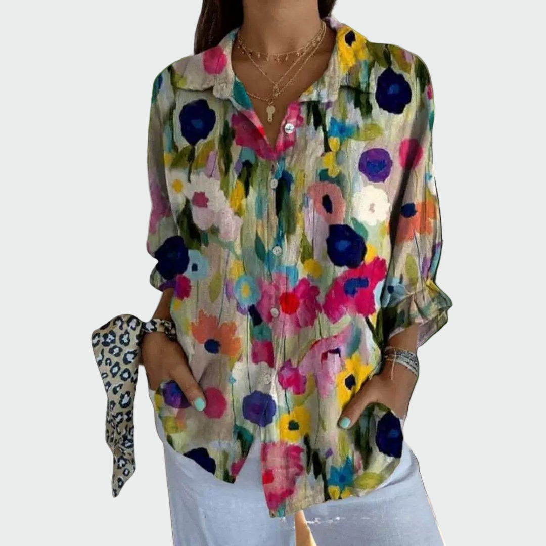 Vanessa - Camisa estilosa com estampa floral