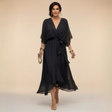 Monica - Vestido em Chiffon com Decote em V