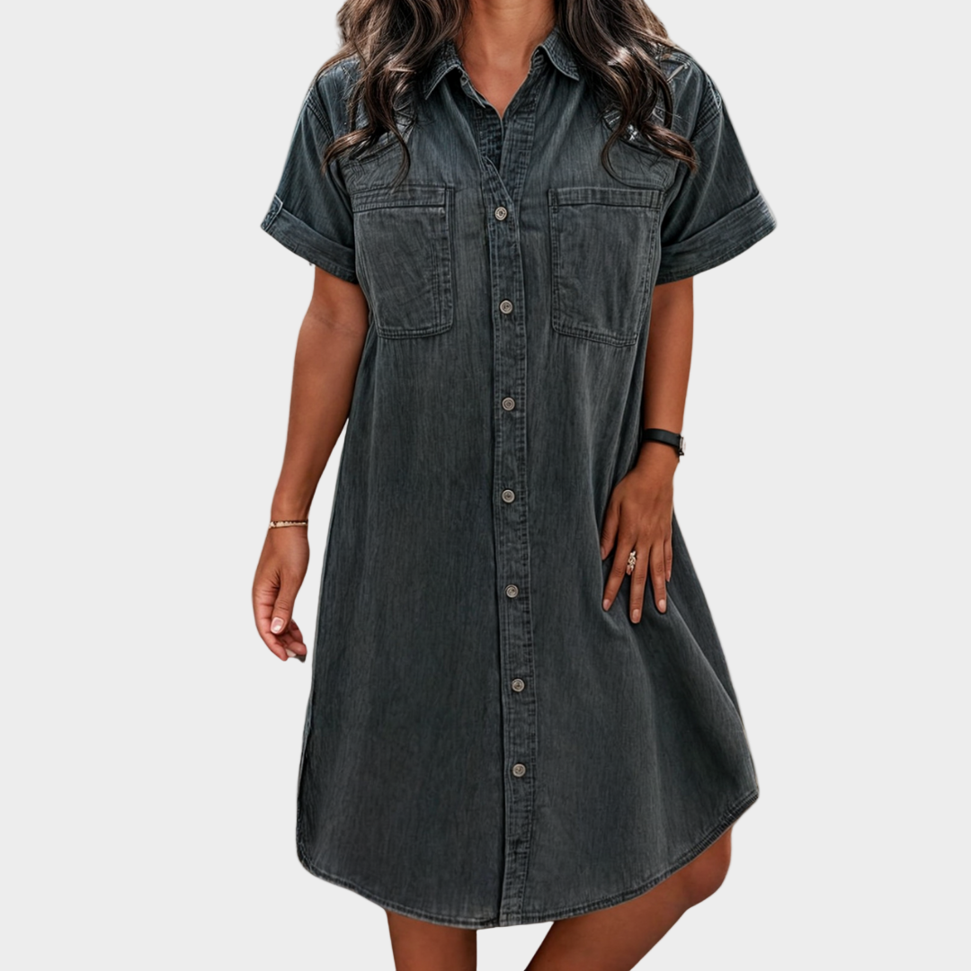 Cristina - Vestido de jeans suave de verão