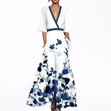 Valentina - Vestido Comprido Elegante com Decote