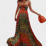 Aria - Vestido Comprido Estampado Abstrato