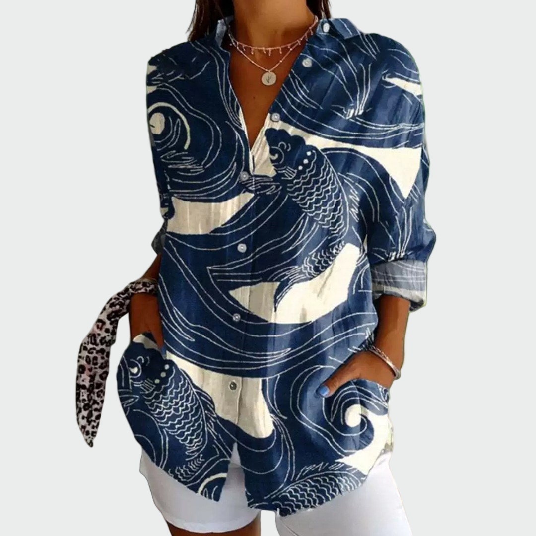 Vanessa - Camisa estilosa com estampa floral