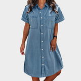Cristina - Vestido de jeans suave de verão