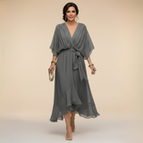 Monica - Vestido em Chiffon com Decote em V