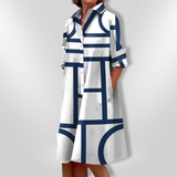Helena - Vestido Médio Geométrico