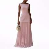 Celeste - Vestido Comprido Plissado