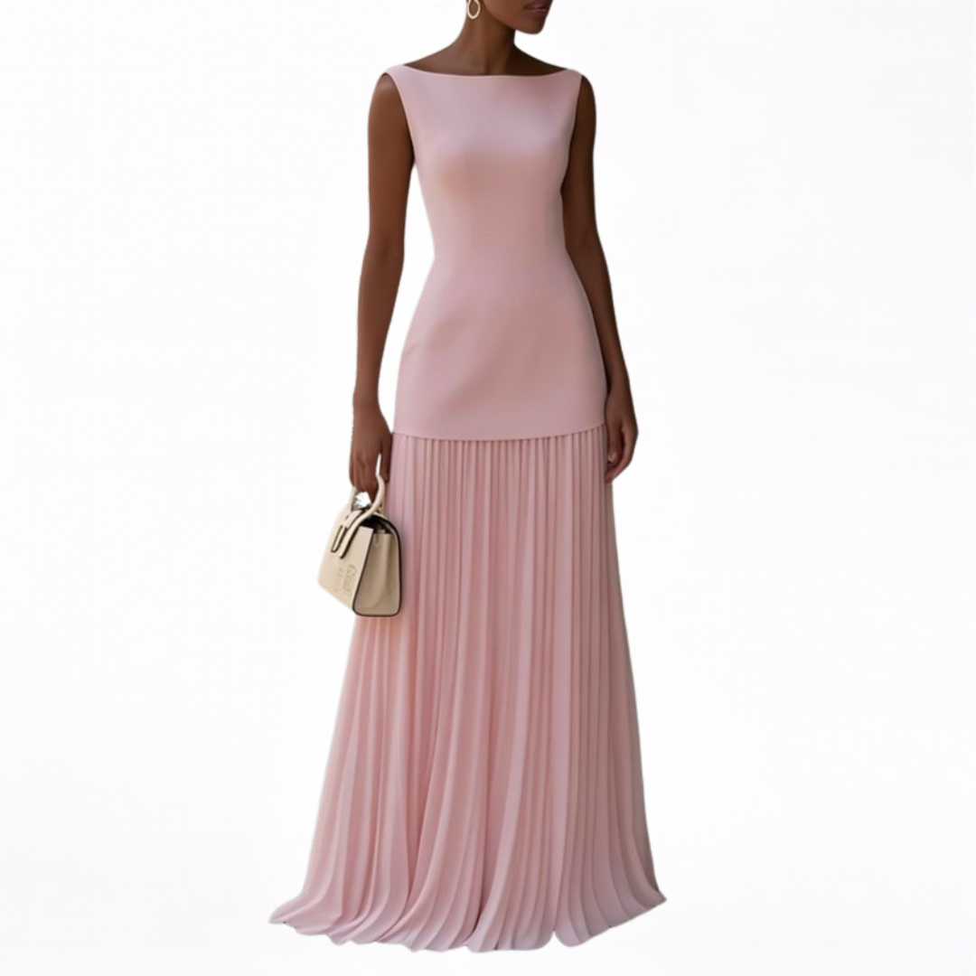 Celeste - Vestido Comprido Plissado