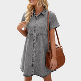 Sílvia - Vestido de Jeans Diário