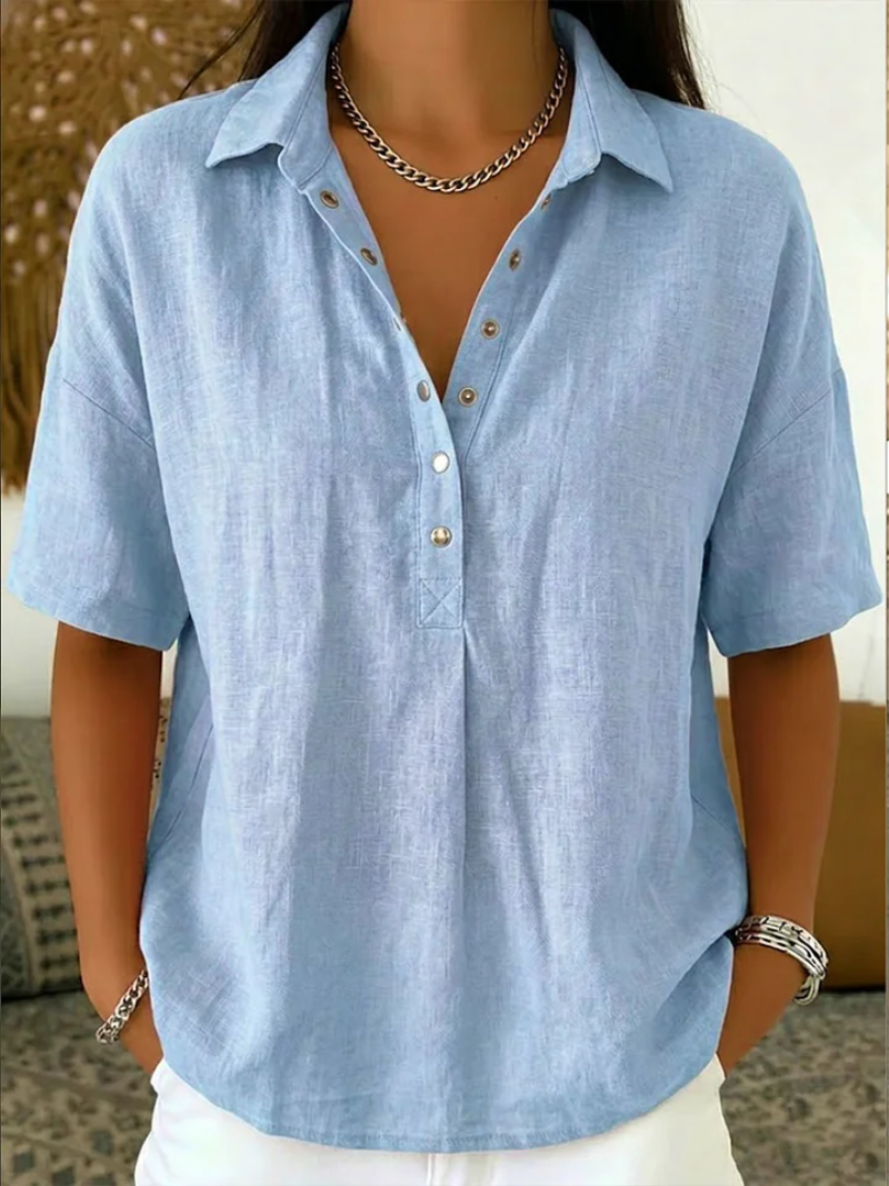 Douro - Blusa com Gola e Detalhe em Botões