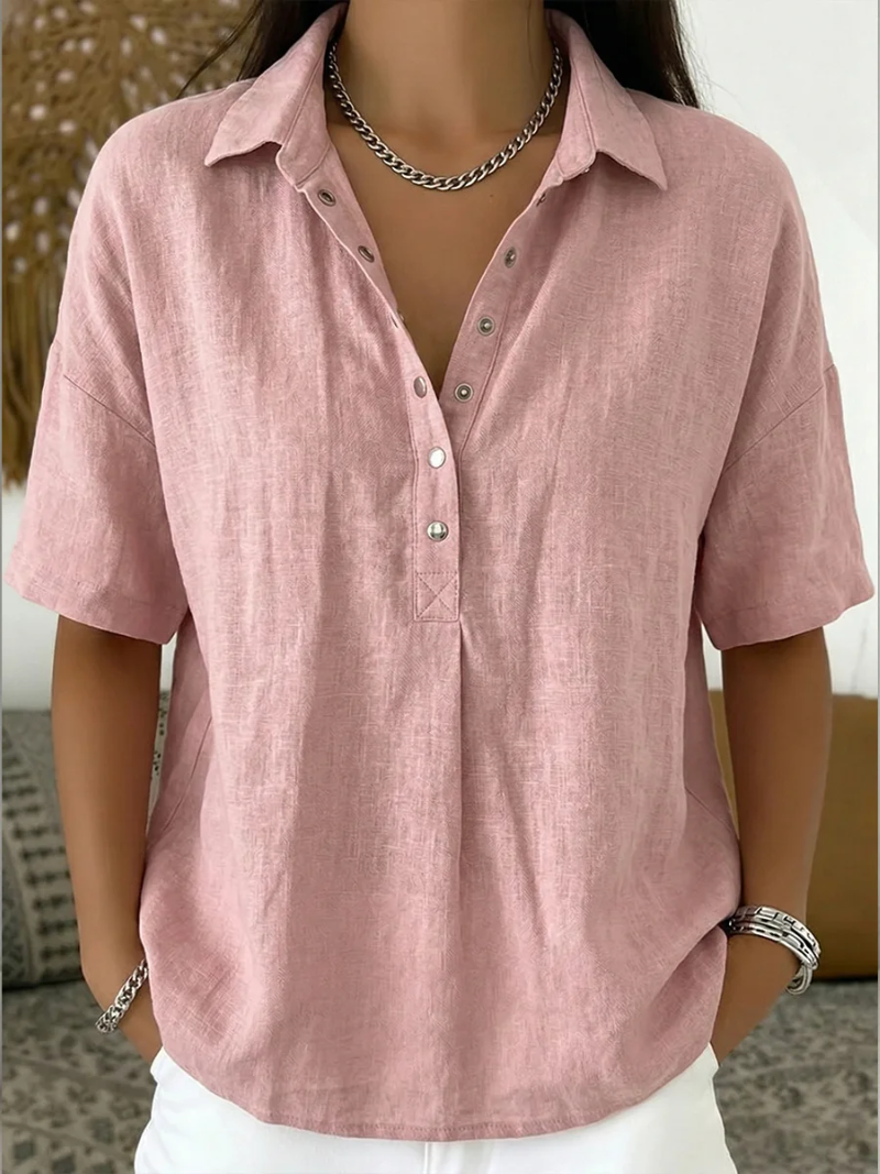 Douro - Blusa com Gola e Detalhe em Botões