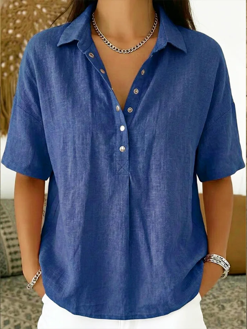 Douro - Blusa com Gola e Detalhe em Botões