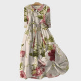 Fátima - Vestido Longo de Estilo Botânico