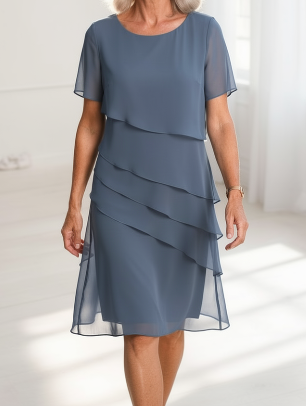 Julieta - Vestido Elegante Fluido com Folhos