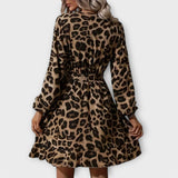 Adelaide - Vestido de leopardo com cinto