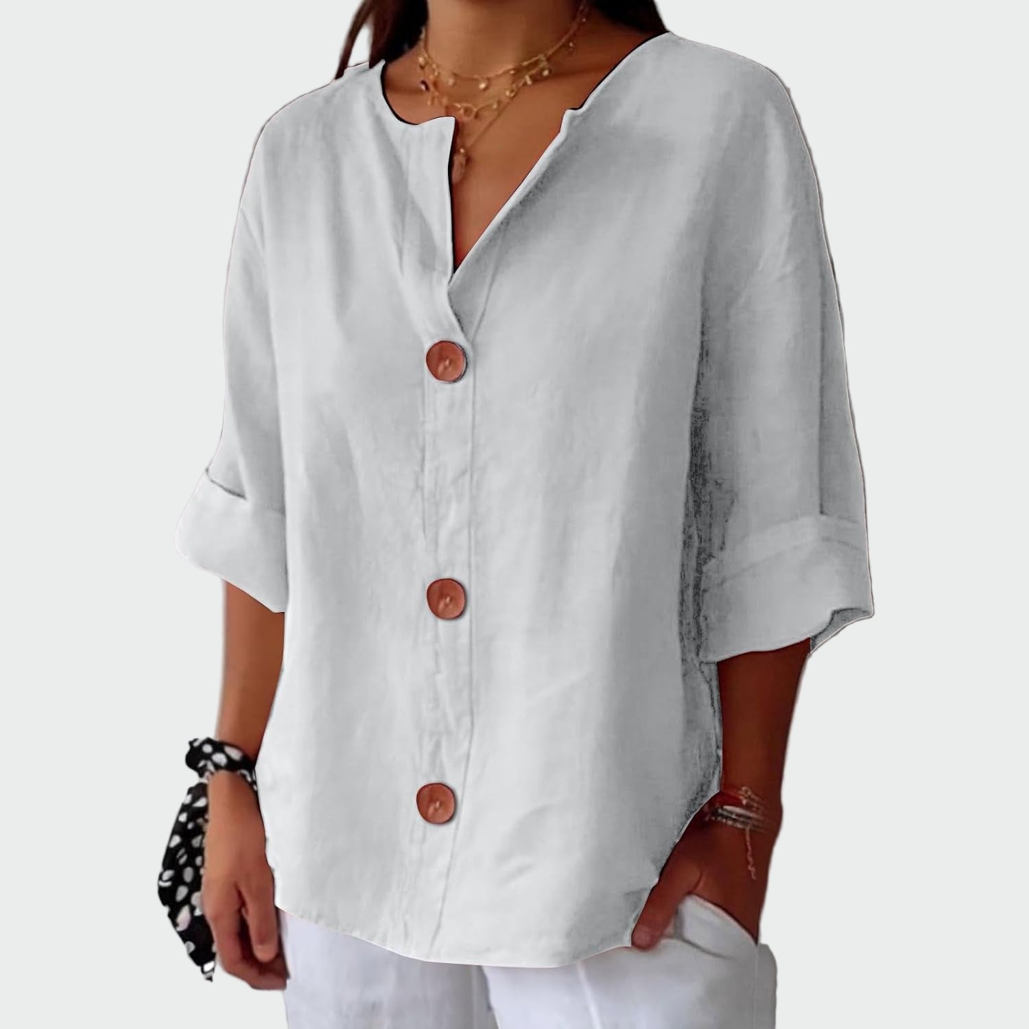 Rosa - Blusa casual com textura