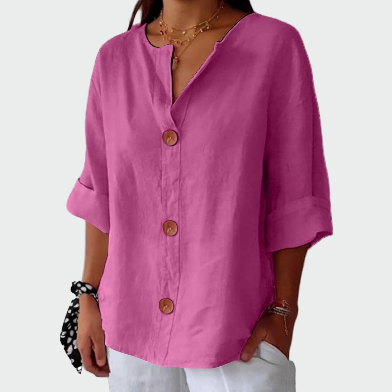 Rosa - Blusa casual com textura