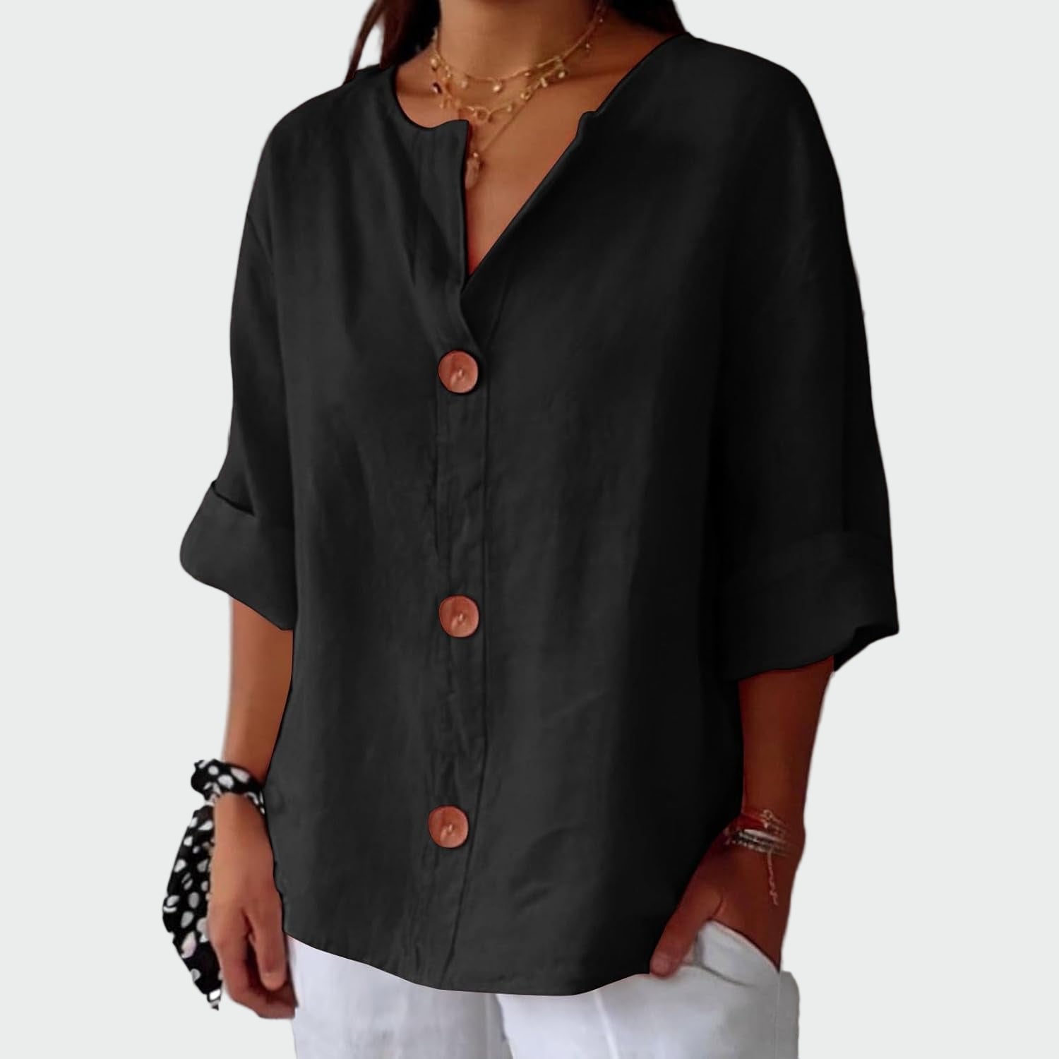 Rosa - Blusa casual com textura