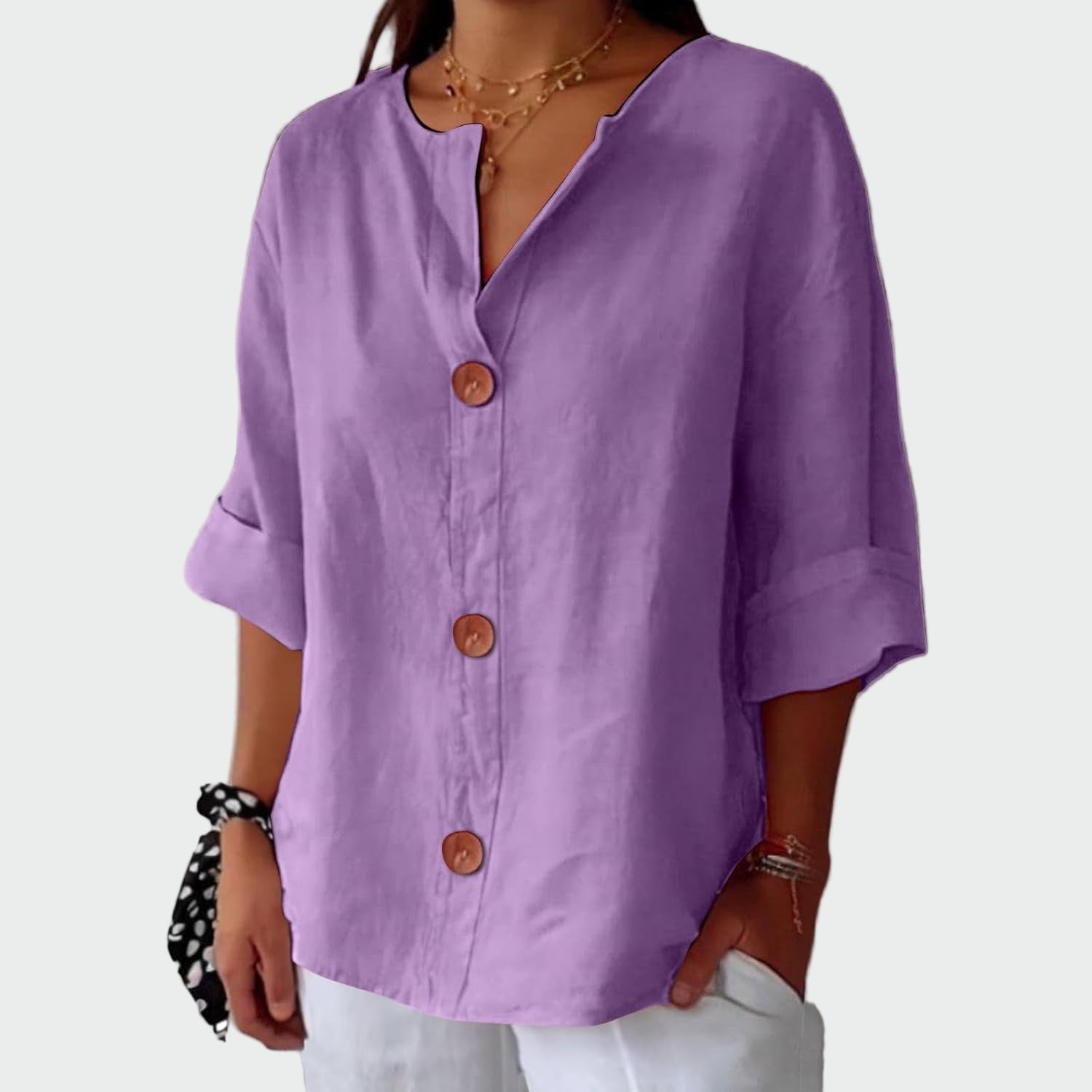 Rosa - Blusa casual com textura