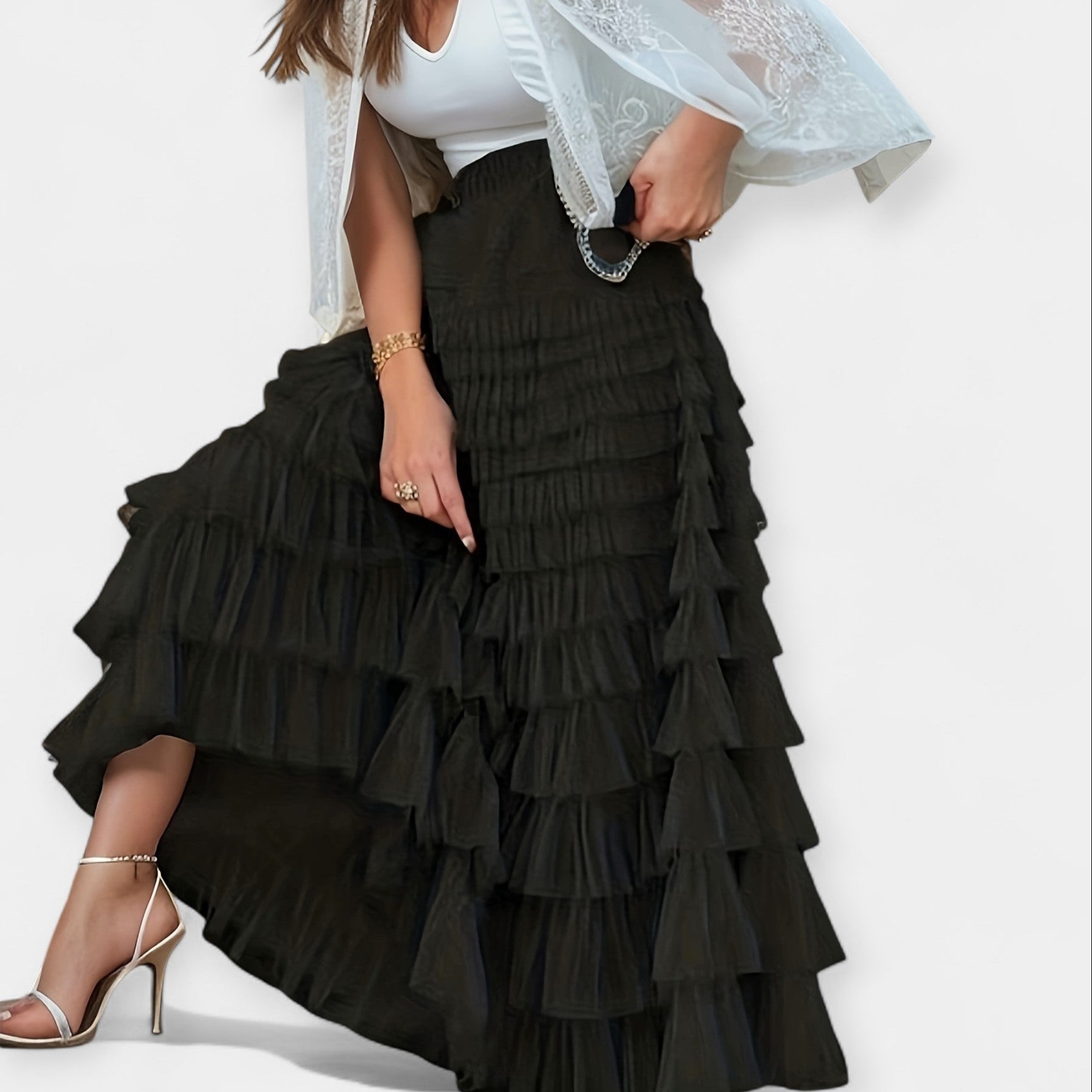 Graça - Saia Elegante com Detalhe de Tule