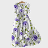 Sara - Vestido Floral na Cor Lavanda