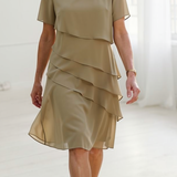 Lídia - Vestido Ruffle de Conforto Elegante