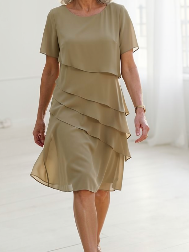 Julieta - Vestido Elegante Fluido com Folhos