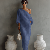 Soraia - Vestido de Linho Cor de Marfim com Ombro a Descoberto