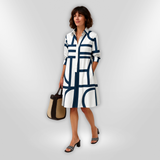 Helena - Vestido Médio Geométrico