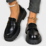 Fátima - Mocassins Femininos com Design Ortopédico e Saltos em Cetim