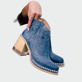 Leila - Botas de couro bordadas