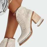 Leila - Botas de couro bordadas