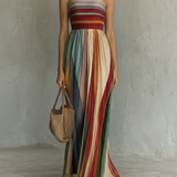 Francisca - Vestido Comprido Colorido sem Mangas