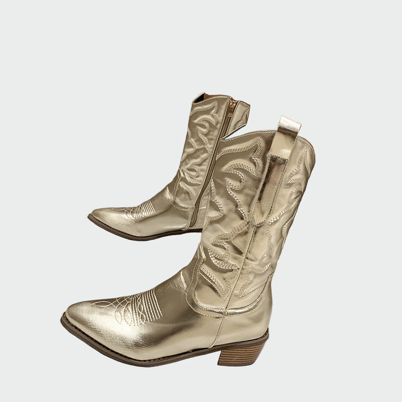 Manuela - Botins de cowboy metálicos