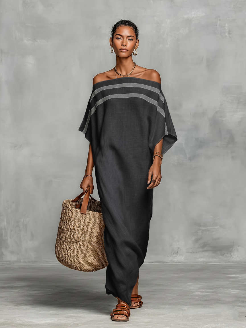 Fátima - Vestido Comprido de Linho Minimalista