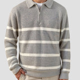 Hugo - Sweater Meio Zíper Listrado
