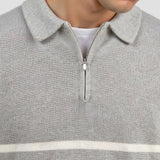 Hugo - Sweater Meio Zíper Listrado