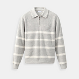 Hugo - Sweater Meio Zíper Listrado